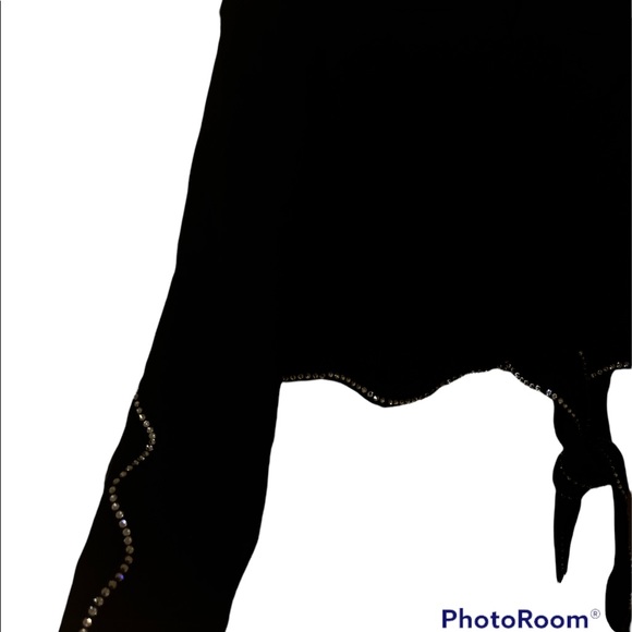 MACH & MACH Black Crystal Embellished Trim Blazer Jacket - Picture 4 of 9